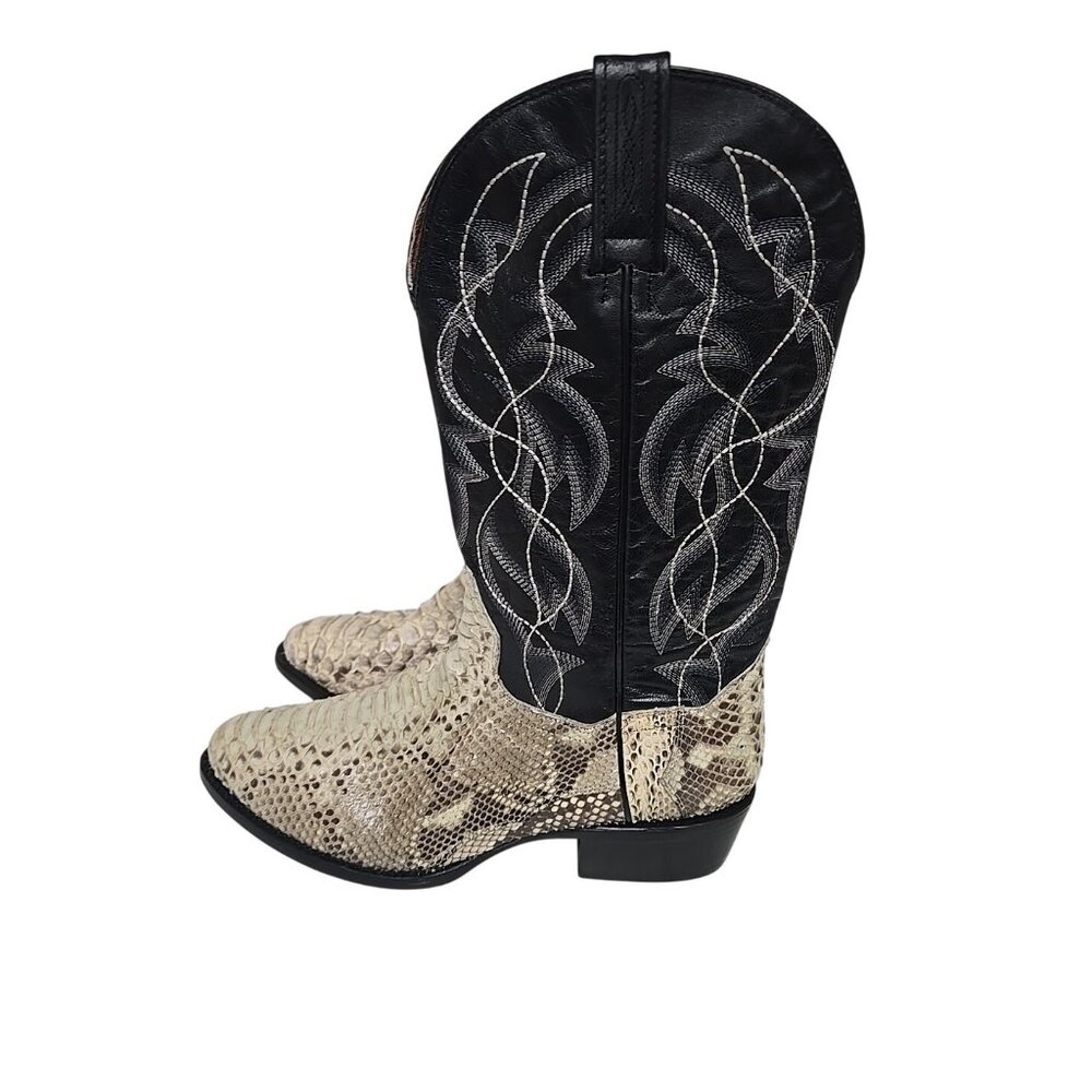 Dan Post Men's DP3036 Manning Python Western Exotic Boot Natural Black Size 9.5D - Picture 4 of 6